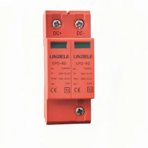 DC SPD 40 T2 40kA 1000V DC 2P 3P Lightning Protection Solar System Surge Protector Device for Electronic Equipment