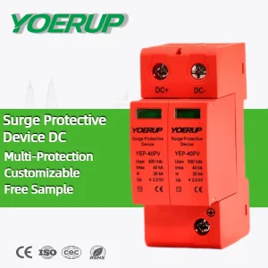 DC SPD 500V 1000V 2P T2 20KA 40kA 500Vdc Surge Protector Device Double Pole Solar PV DC Surge Protection Devices