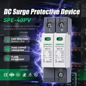 DC SPD PV Surge Protector Device T2 Type 500v 600v 1000v 275v 385v 20Ka 40ka Solar Surge Protective Device for Solar PV System