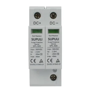 DC Surge Protection Device 2 Pole 250V 500V 800V 1000V 20KA-40KA DC SPD Surge Protection Device for PV System