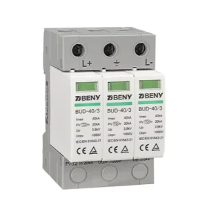 DC Whole House Surge Protector Surge Arrestor Device SPD 1000V Type 2 DC SPD for Solar PV Application UL Surge Protector