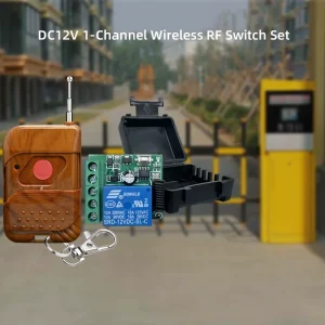 DC12V 1 Button Wireless RF Remote Control Switch Rolling Code for Barrier Gates Electric Garage Doors 150m Transmission Distance