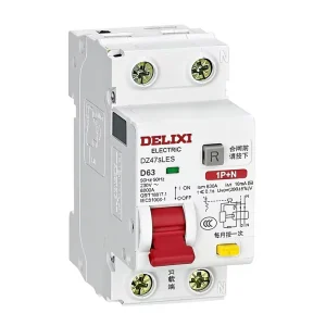 DELIXI Smart Miniature Circuit Breakers 63A DZ47s PA66 Material 6kA Breaking Capacity Rail Mounting for Home Use