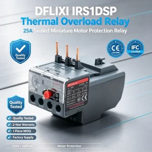DFLIXI IRS1DSP Thermal Overload Relay 25A Sealed Miniature Motor Protection Relay 230 380V AC CF IFC Certified