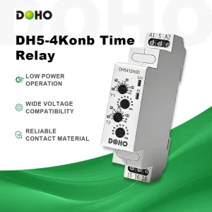 DH5-4Konb Series Miniature Low Power Time Delay Relay Silver Alloy Contacts SPDT/DPDT Synchronization 0.1S-100D Time Range