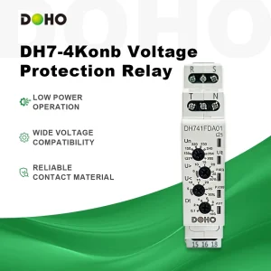 DH7-4Konb Series 3P4W SPDT Time Miniature Screw Terminal Voltage Protection Relay AC/DC 24-240V 50/60Hz Silver Alloy Low 1A