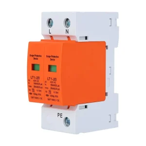 DIN Rail 2P 40KA AC Surge Protective Device Orange Low Voltage Lightning Arrester Overvoltage Protection SPD for Solar Power