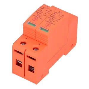 DIN Rail 3P 40KA 600V DC Surge Protective Device Orange Solar Photovoltaic Lightning Arrester Overvoltage Protection SPD