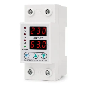 DIN Rail Adjustable Over Under Voltage Current Protector Single Phase 230V 40A Digital Voltage Protection Relay