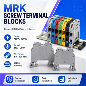 DIN Rail Terminal Block Screw Type Industrial Control Cabinet Wiring Block