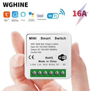 DIY 2 Way App Voice Remote Control 16A Dc Smart Curtain Home Light Wireless Wifi Mini Tuya Smart Switch