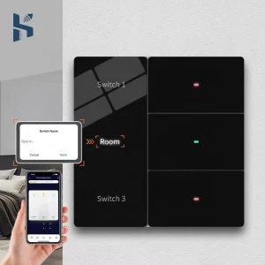 DIY Name Tuya Smart Zigbee APP Remote Control Switch EU UK with Screen Panel 4gang Lighting Switch Compatible with Alexa Google