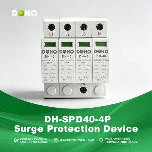 DOHO DH SPD40 4P AC Surge Protection Device Solar System 40kA Max Discharge Current T2 PBT Plastic Material IP20 Protection
