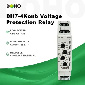 DOHO DH7 4Konb Series 3P3W SPDT Time Miniature Screw Terminal Voltage Protection Relay General Purpose 50 60Hz AC/DC 24 240V