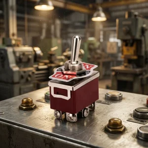 DPDT 4 Screw Terminal Heavy Duty Toggle Switch Metal Long Lever Thread Mount Flame Retardant Base on OFF Industrial Marine
