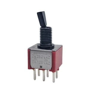 DPDT 6Pin 3Way MT 0 203 F102 T000 RS ON OFF ON Black Plated Toggle Switch for Instrumentation 2A 250VAC