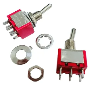 DPDT Toggle Switch ON ON 2 Position 6 Pin Solder Lug Panel Mount 2A 250VAC 5A 125VAC Mini Toggle Switch