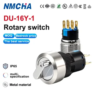 DU 16Y 1 16mm Metal Rotary Selector Switch Multi Position Panel Mount IP65 Sealed Factory Direct Sales