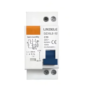 DZ 30 Mini Circuit Breaker RCBO 230V 32A 20A 25A Residual Current Protection CE DPN Series for Industrial Household Use Plastic