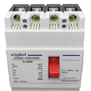 DZ20L 250 4300 3N Series Earth Electrical Leakage Circuit Breaker for AC 50Hz