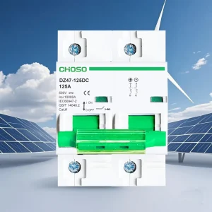 DZ47-125 Miniature Circuit Breaker DC MCB 1P-4P 100A 500V PA66 10kA Rail Mounting 50/60Hz Solar PV Systems