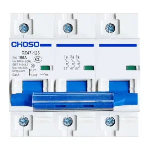 DZ47 125 Miniature Circuit Breaker (MCCB) 1P 4P 80A 125A 6kA Thermal Magnetic Trip Unit Molded Case Plastic 380V 50 60Hz