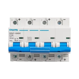 DZ47 125DC 4P 125A DC Miniature Circuit Breaker 6000A Breaking Capacity Solar PV MCB PA66 Flame Retardant CE Certified MCB