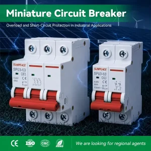 DZ47-63 1P/2P/3P/4P 1A-63A AC/DC Miniature Circuit Breaker (MCB) with Copper PA66 Material and 6kA Breaking Capacity