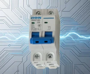DZ47 63 2P C6 400V AC Miniature Circuit Breaker MCB 4.5kA Breaking Capacity ZHHN