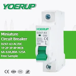 DZ47-63 DC MCB 1P Single Pole 10A 16A 20A 25A 32A 40A 50A 63A AC DC Miniature Circuit Breakers for Solar PV System