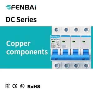 DZ47-63 DC Miniature Circuit Breaker MCB 1P 2P 3P 4P 16A 32A 40A 50A 63A 600VDC 6kA for Solar Energy Storage Equipment