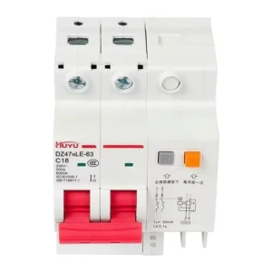 DZ47LE-63 3N C Curve RCBO 63A 400V AC 6kA Breaking Capacity DIN Rail Earth Leakage Circuit Breaker