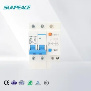 DZ47LE 63 RCBO 2P 2 Pole 6A 60A 400V 6kA C Curve Residual Current Earth Leakage Circuit Breakers
