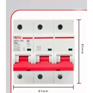 DZ47N-125 3P Miniature Circuit Breaker 63-125A 400V AC 10kA Breaking Capacity DIN Rail Air Switch MCB