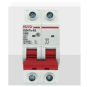 DZ47N-63 2P D Curve Miniature Circuit Breaker 1-63A 230V AC 6kA Breaking Capacity DIN Rail Air Switch MCB