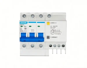 DZ47s 3P+N C63 63A RCD RCBO MCB Circuit Breaker with 400V 50Hz 6kA 30mA Earth Leakage Protection