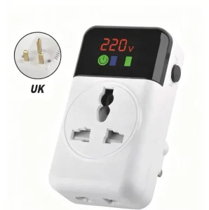 Data Center Use AC Voltage Protector LED Digital Display 220V Single Phase Surge Protection PC Material Wall Mount