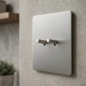 Decorative Retro Toggle Wall Switch with USB C Matte Grey Brushed Stainless Panel EU UK Sockets for Home Renovation OEM