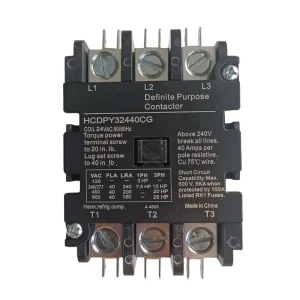 Definite Purpose Contactor 40A 240V Black Contactors