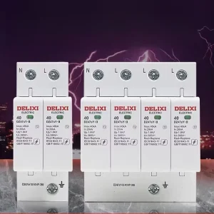 Delixi 220V 160A Household Switch DZ47SY Moulded Case Circuit Breaker Lightning Leakage Protection Surge Protector 10kA DIN Rail