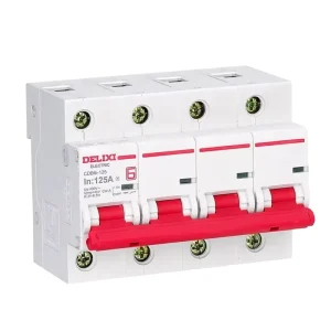 Delixi CDB6I-125 High Current Moulded Case Circuit Breaker 4.5kA Breaking Capacity 400V Thermal-Magnetic Trip Unit 4P
