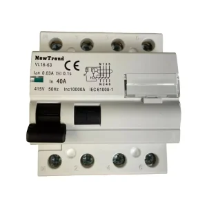 Differential Switch 25A 40A 63A 100A 2P 4P 30mA 100mA 300mA 500mA 6kA 10kA Type AC or Type A RCD RCCB Circuit Breaker