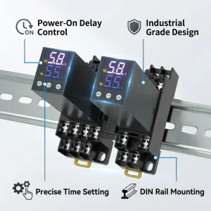 Digital Display Cycle Time Relay Power Signal Delay Relay Adjustable Timer Relay with High Visibility Display