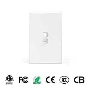 Digital Toggle Dimmer Switch for LED CFL Bulbs with Frameless Decorative Wallplate Single Pole 3 Way ETL Listed