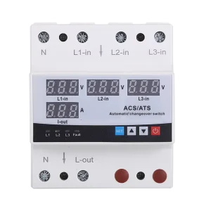 Din Rail 3 Phase Automatic Recovery Reconnection Overcurrent Voltage Protector Intelligent Transfer Switch Protection Device 63A