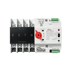 Din Rail ATS Double Power Automatic Transfer Switch 2P 3P 4P 100A OEM ATS Switch AC 220V 4P 63A ATS