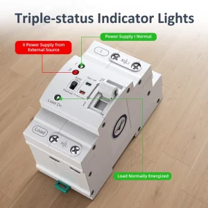 Din Rail Mounted 220V 50Hz ATS 20ms Uninterrupted Automatic Transfer Switch for Solar and Generator