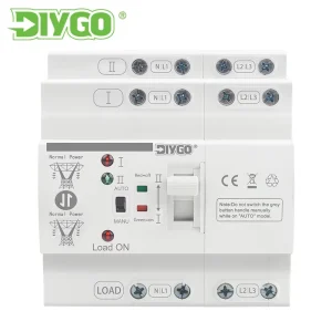 Din Rail Three Phase 4P PC Dual Power Automatic Transfer Switch Selector Switches Uninterrupted Power 110V 80A