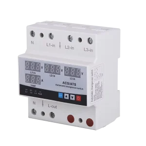 Din Rail Three Phase Automatic Recovery Reconnection Overcurrent Voltage Protector Intelligent Transfer Switch protection Device