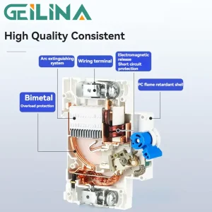 Direct Factory OEM ODM B5 63 Miniature Circuit Breaker 1P 6KA 6A 10A 16A 20A 25A 32A 40A 50A 63A AC with Protection Features